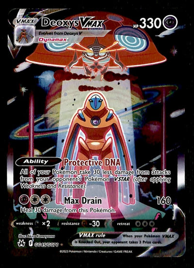 Deoxys Vmax Galarian Gallery Crown Zenith GG45/GG70, NM Pokemon Card