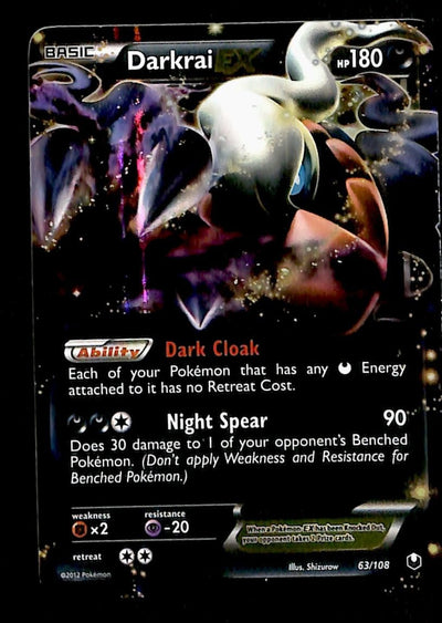 Darkrai EX Black & White Dark Explorers 63/108, EX Pokemon Card