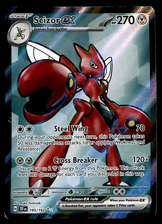 Scizor ex Full Art Temporal Forces 195/162, VG Pokemon Card