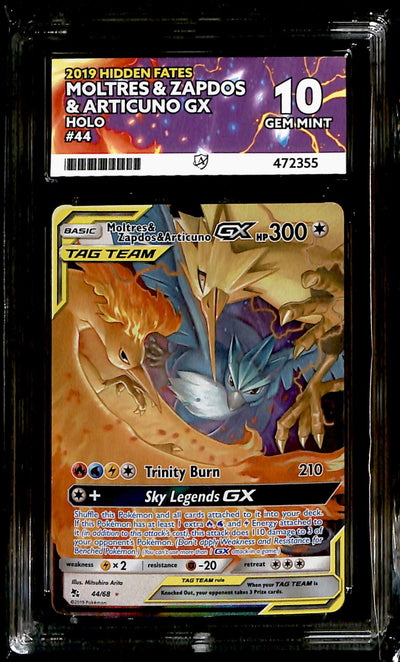Moltres & Zapdos & Articuno GX Hidden Fates 44/68, ACE 10 Pokemon Card