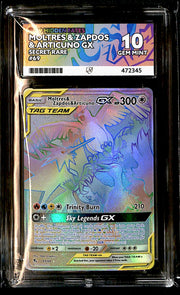 Moltres & Zapdos & Articuno GX Hidden Fates 69/68, ACE 10 Pokemon Card