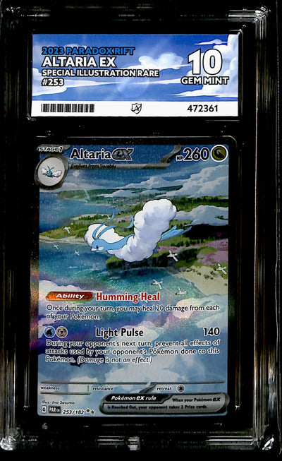 Altaria ex Paradox Rift 253/182, ACE 10 Pokemon Card