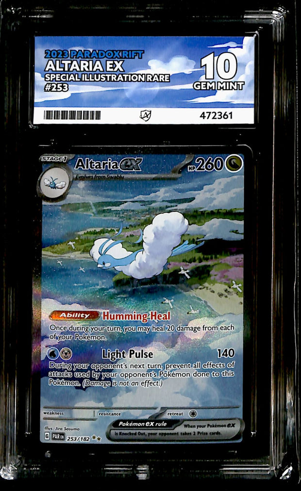 Altaria ex Paradox Rift 253/182, ACE 10 Pokemon Card