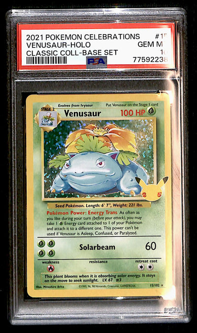 Venusaur Holo Celbrations 15/102, PSA 10 Pokemon Card